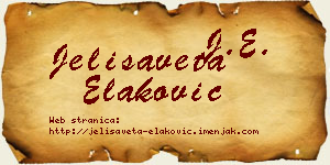 Jelisaveta Elaković vizit kartica